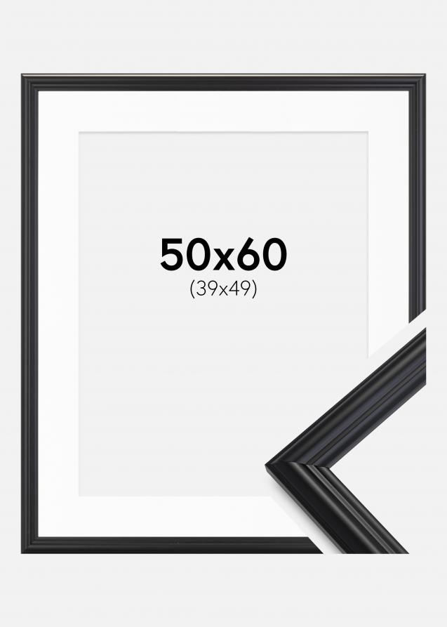 Ram med passepartou Frame Siljan Black 50x60 cm - Picture Mount White 40x50 cm
