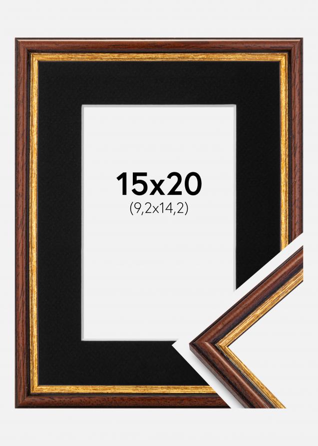 Ram med passepartou Frame Horndal Brown 15x20 cm - Picture Mount Black 4x6 inches