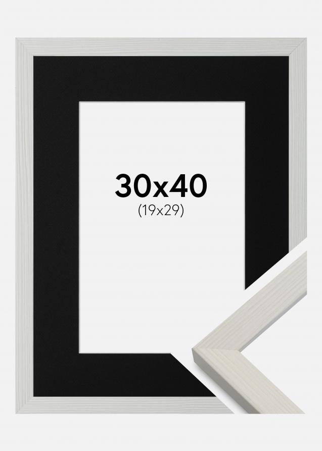 Ram med passepartou Frame Fiorito White 30x40 cm - Picture Mount Black 20x30 cm