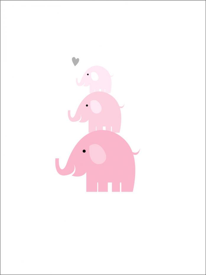 Bildverkstad Elephant Triss - Rose pink Poster