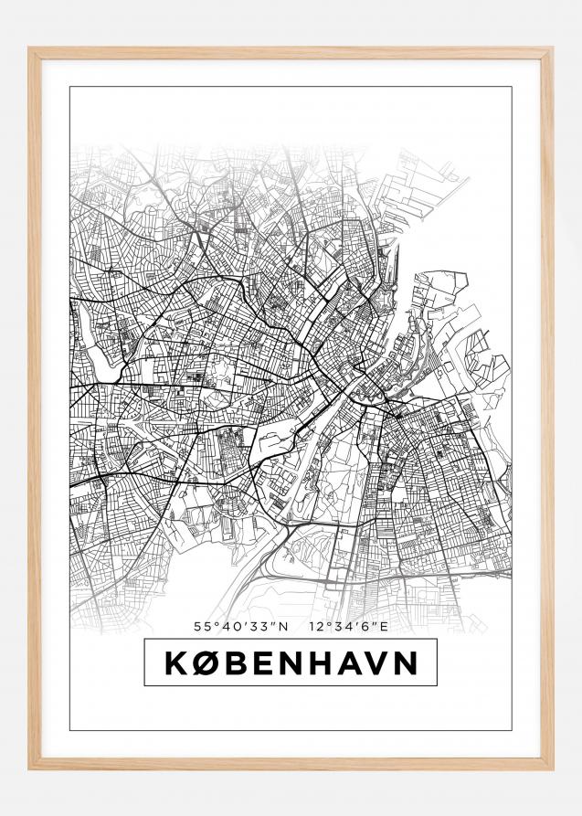 Bildverkstad Map - København - White Poster