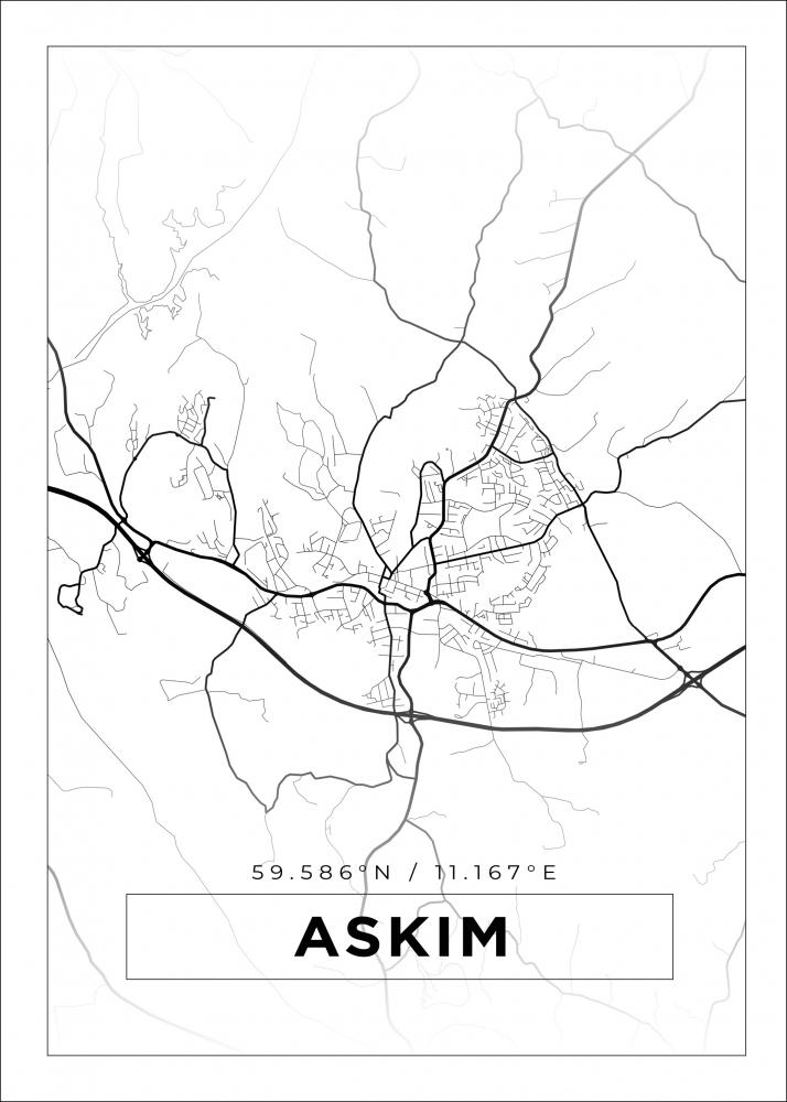 Bildverkstad Map - Askim - White Poster