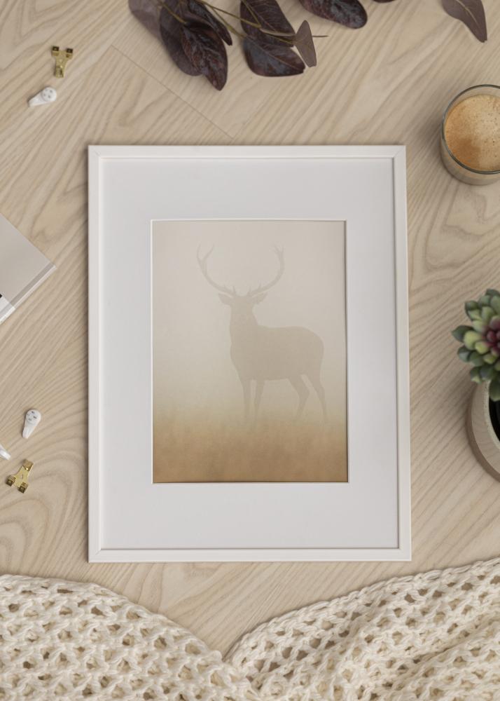 Ram med passepartou Frame Galant White 30x40 cm - Picture Mount White 8x12 inches