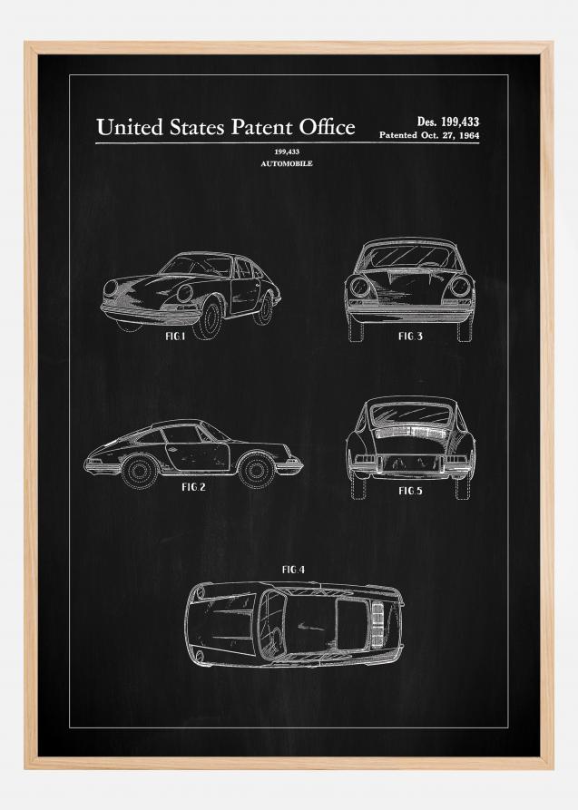Bildverkstad Patent Print - Porsche 911 Carrera - Black Poster