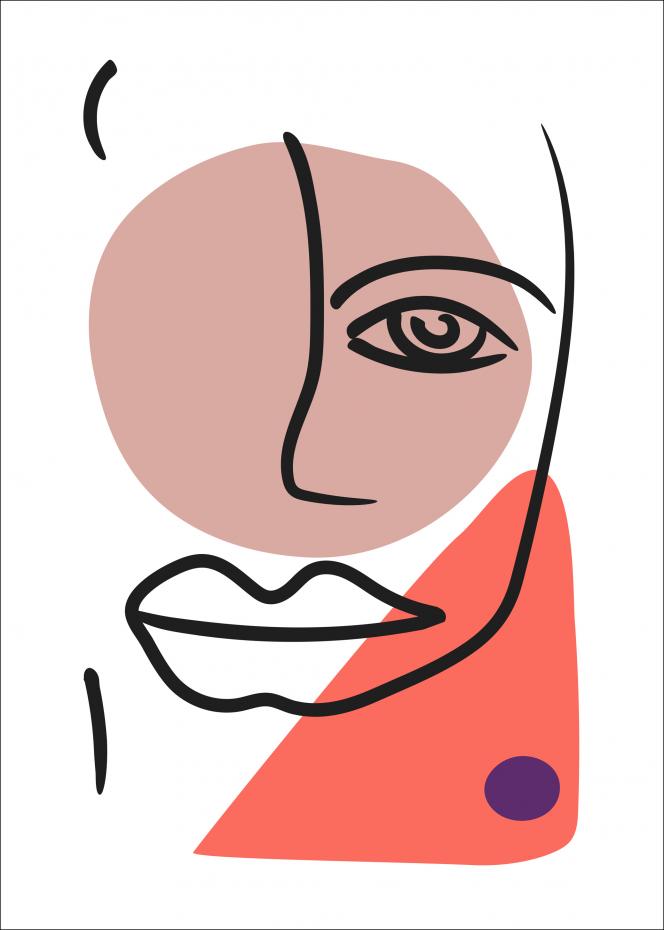 Bildverkstad Abstract Face - Red II Poster