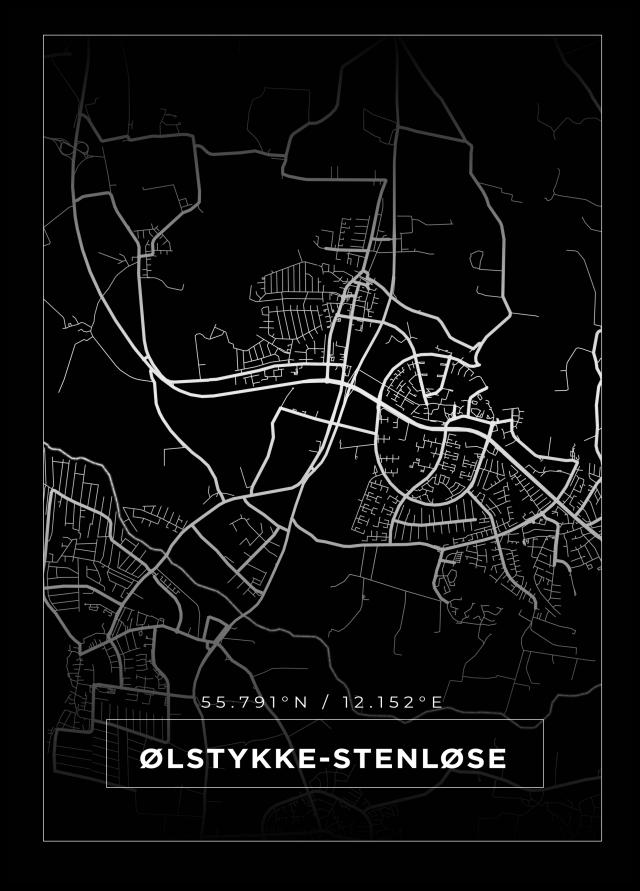 Bildverkstad Map - Ølstykke-Stenløse - Black Poster