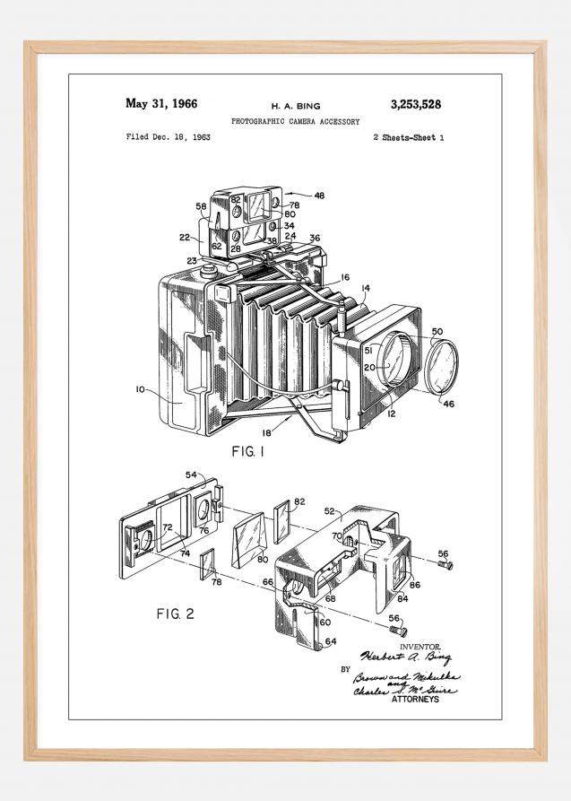 Bildverkstad Patent Print - Photographic Camera - White Poster