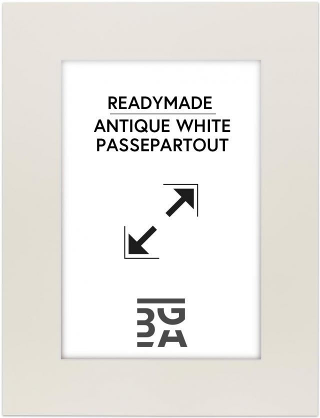 Konstlist Crescent Mount Antique White (White Core) 50x50 cm (39x39)