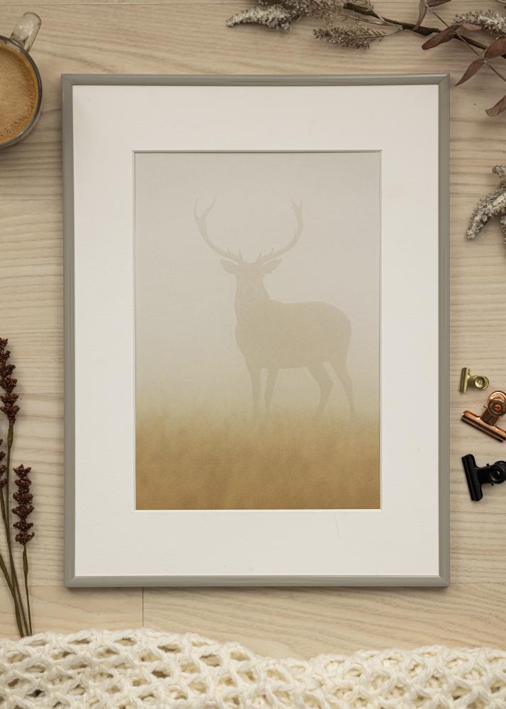 Ram med passepartou Frame New Lifestyle Earth Grey 40x50 cm - Picture Mount White 29.7x42 cm (A3)