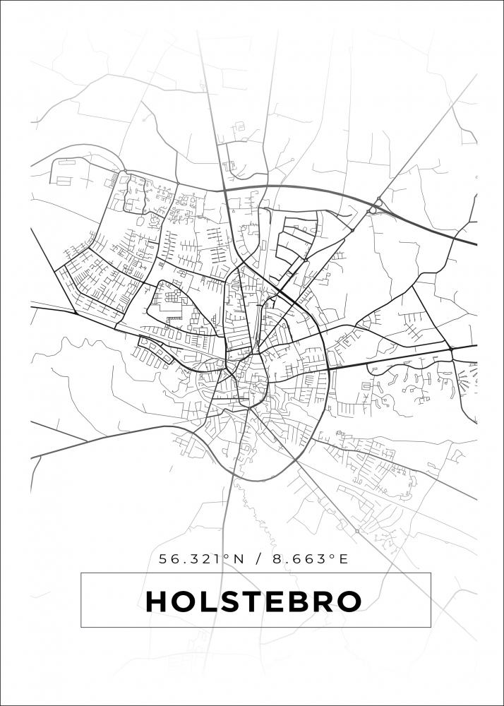 Bildverkstad Map - Holstebro - White Poster