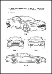 Bildverkstad Patent Print - Aston Martin - White Poster