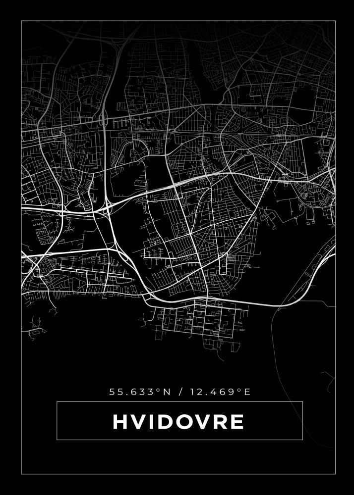 Bildverkstad Map - Hvidovre - Black Poster