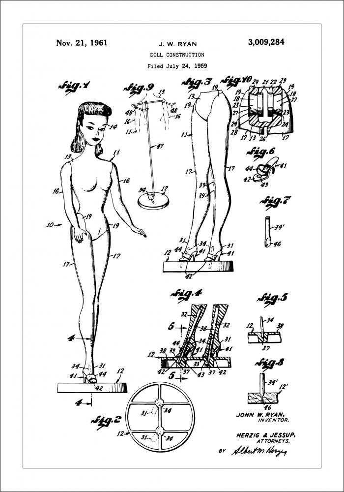 Bildverkstad Patent drawing - Barbie Poster