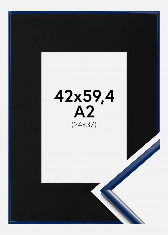 Ram med passepartou Frame New Lifestyle Blue 42x59.4 cm (A2) - Picture Mount Black 25x38 cm
