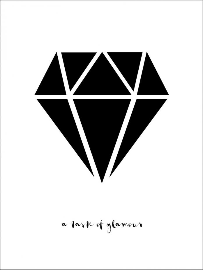 Bildverkstad Diamond - White with black print Poster