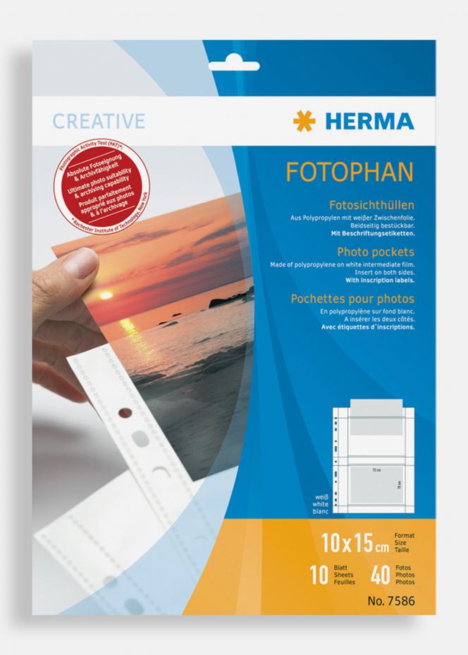 Difox Herma photo sleeves 10x15 cm horizontal - 10-pack white