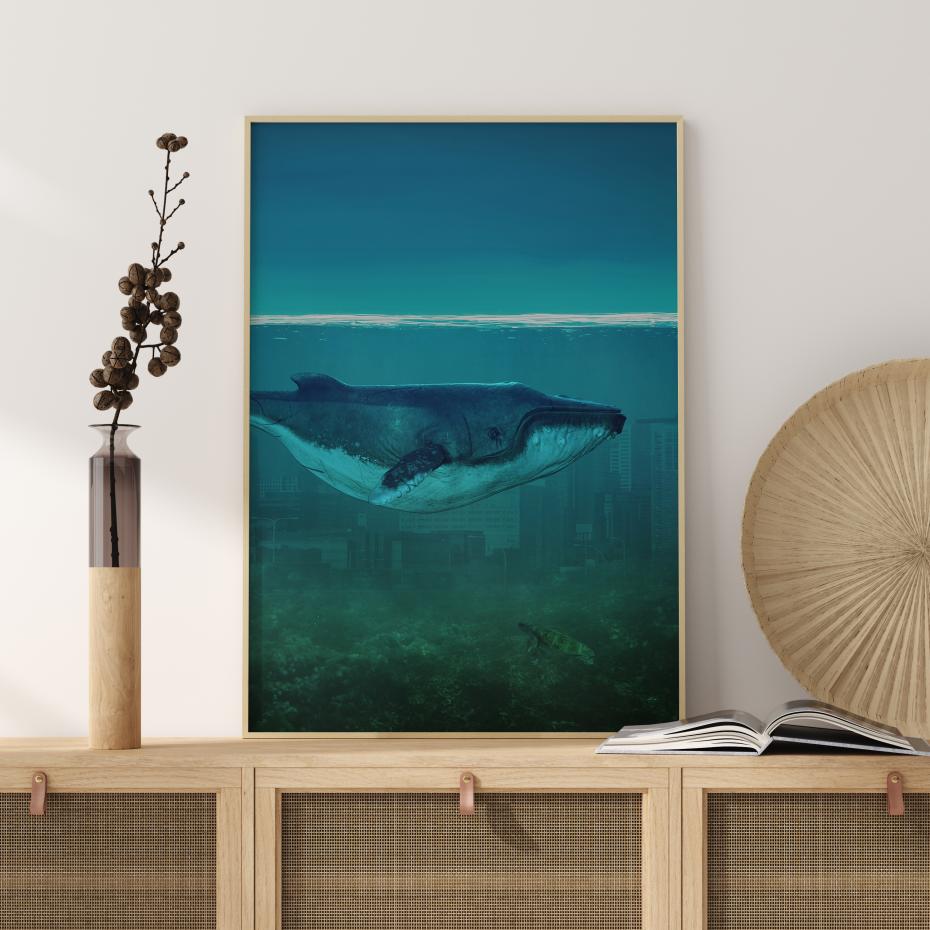 Bildverkstad Blue Whale Poster