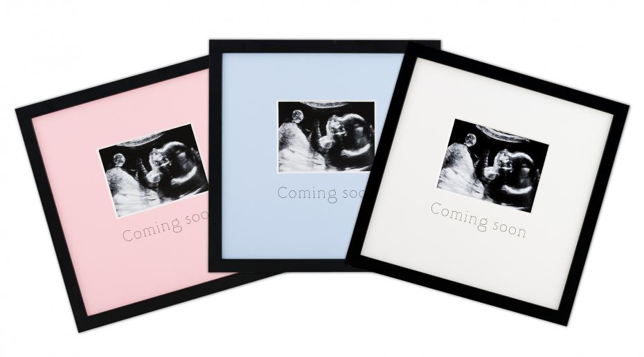 Egen tillverkning - Passepartouter Frame for ultrasound image - Coming soon - Pink - 20x20 cm