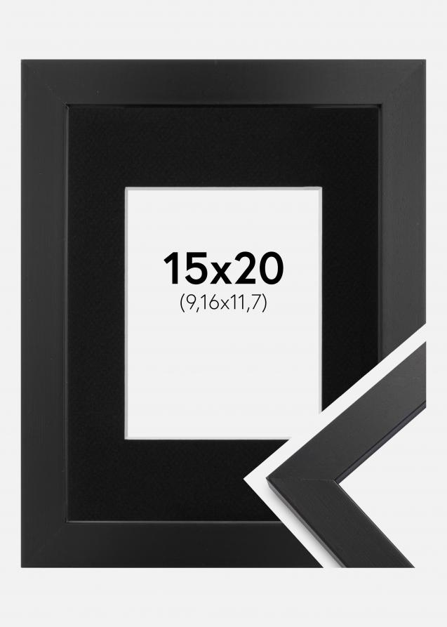 Ram med passepartou Frame Black Wood 15x20 cm - Picture Mount Black 4x5 inches