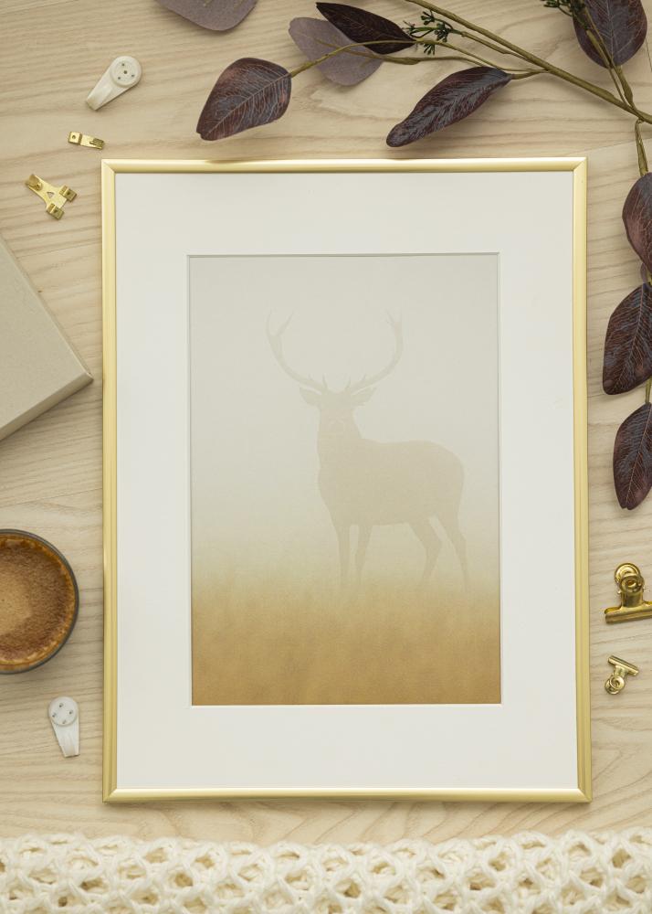 Ram med passepartou Frame New Lifestyle Gold 40x50 cm - Picture Mount White 29.7x42 cm