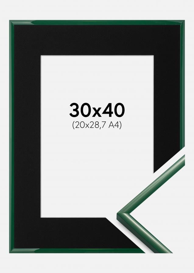 Ram med passepartou Frame New Lifestyle Moss Green 30x40 cm - Picture Mount Black 21x29.7 cm