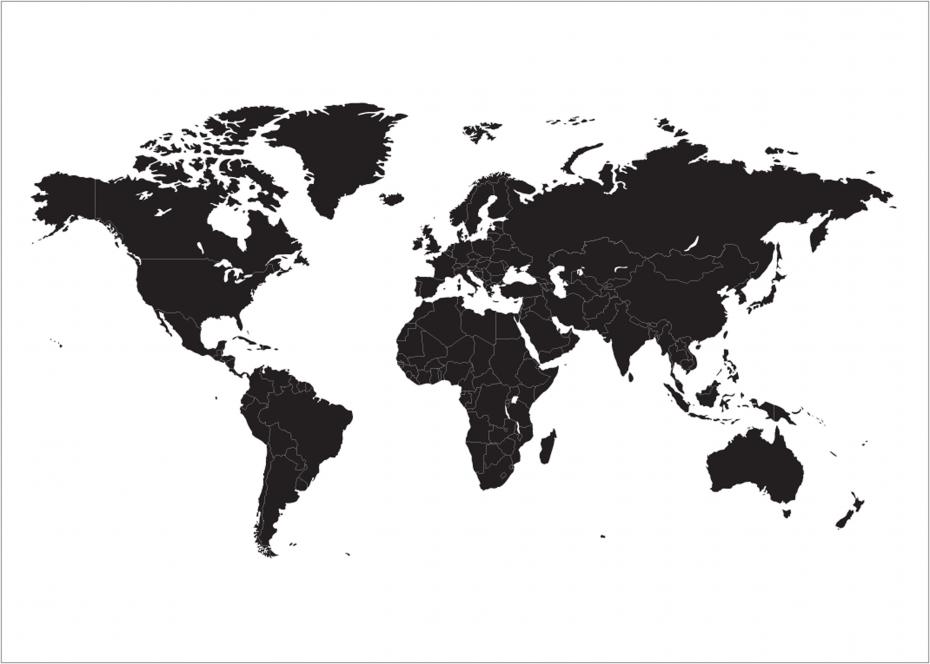 Bildverkstad World map - Black Poster