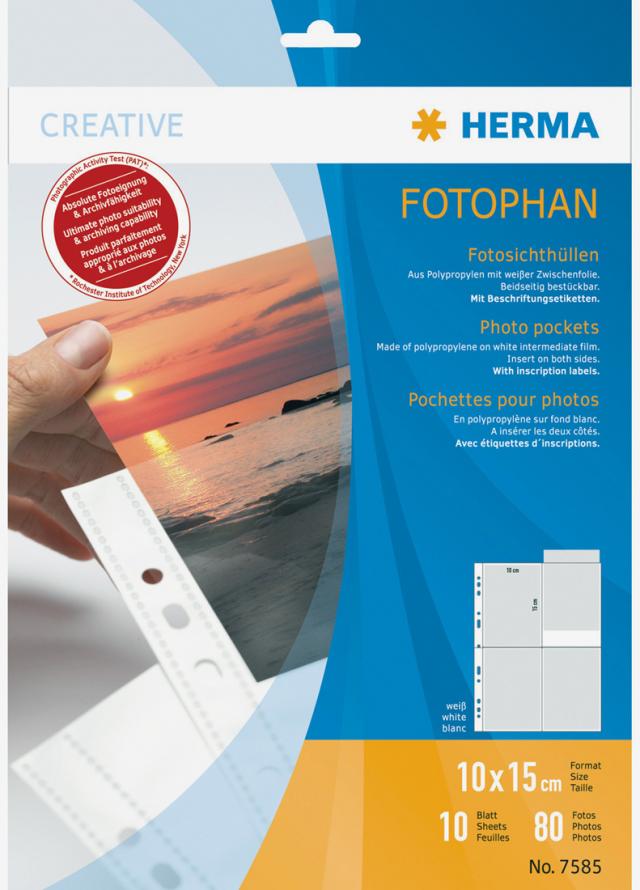  Herma photo sleeves 10x15 cm vertical - 10-pack white