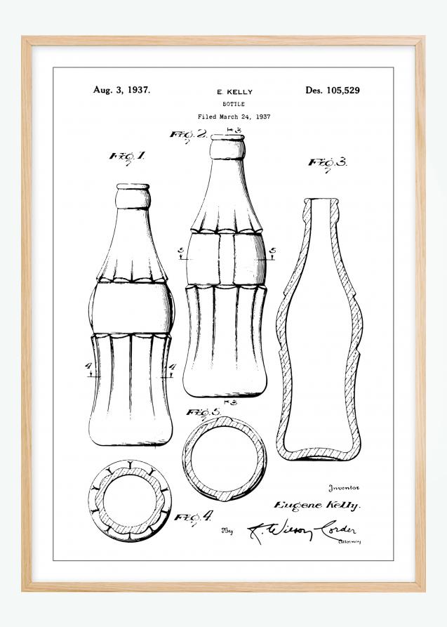 Bildverkstad Patent drawing - Coca-Cola bottle Poster