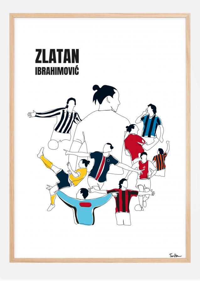 Bildverkstad History Of Zlatan With Name And-Colours Poster