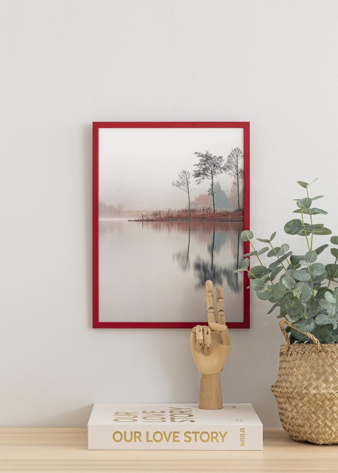 Ram med passepartou Frame Edsbyn Red 40x40 cm - Picture Mount White 30x30 cm