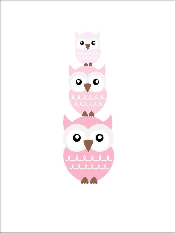 Bildverkstad Owl Triss - Rose pink Poster
