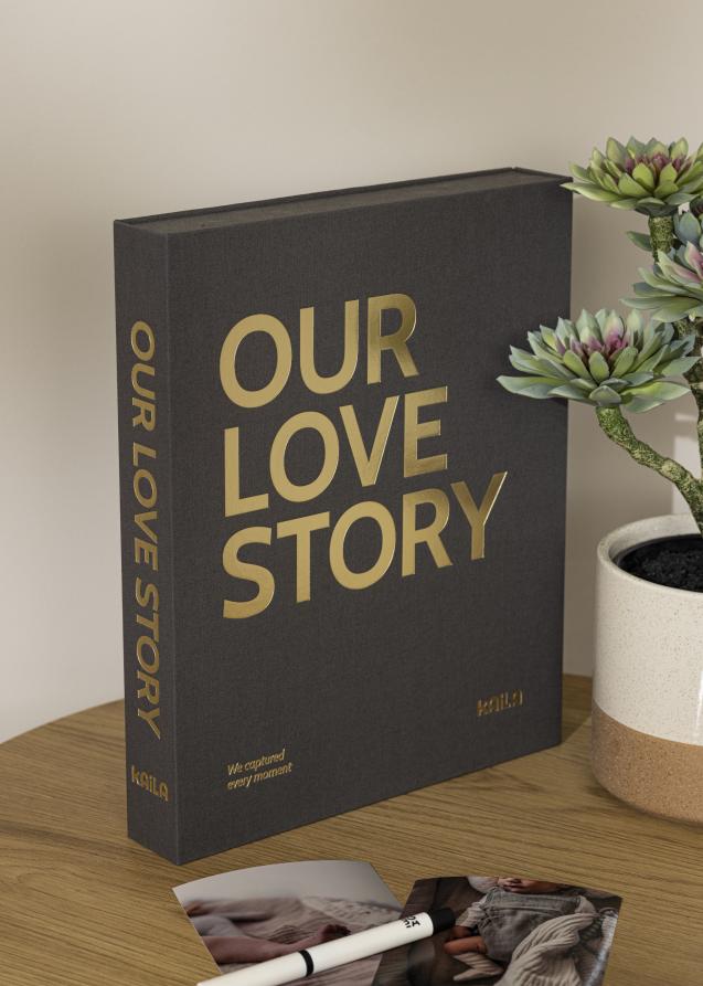 KAILA KAILA OUR LOVE STORY Black - Coffee Table Photo Album (60 Black Pages)