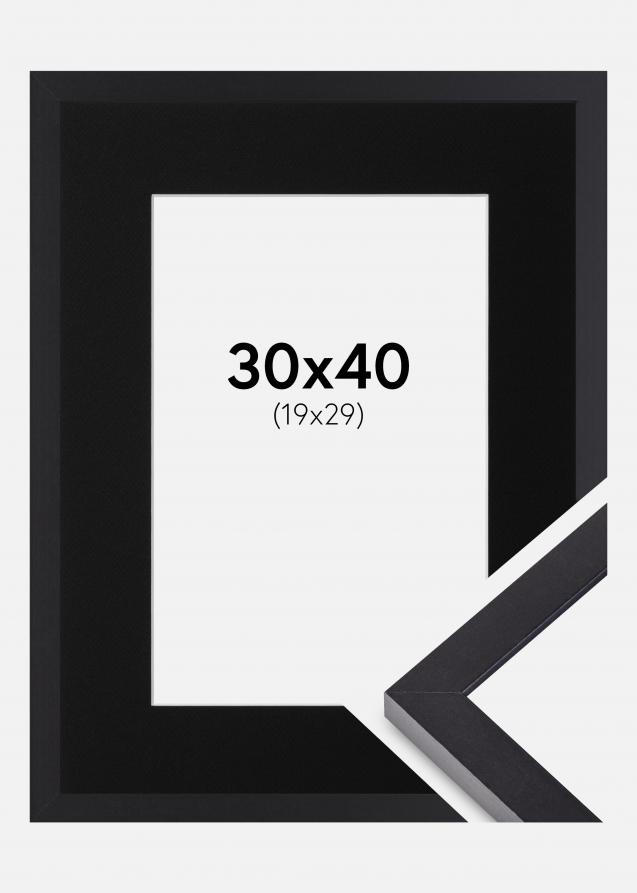 Ram med passepartou Frame Selection Black 30x40 cm - Picture Mount Black 20x30 cm