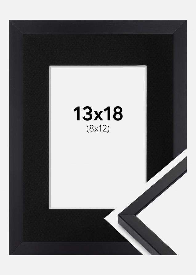 Ram med passepartou Frame E-Line Black 13x18 cm - Picture Mount Black 9x13 cm