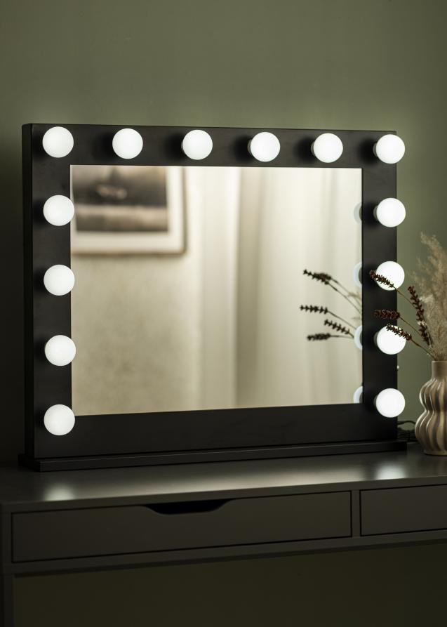 KAILA KAILA Make-up Mirror Hollywood 14 E27 Black 80x65 cm