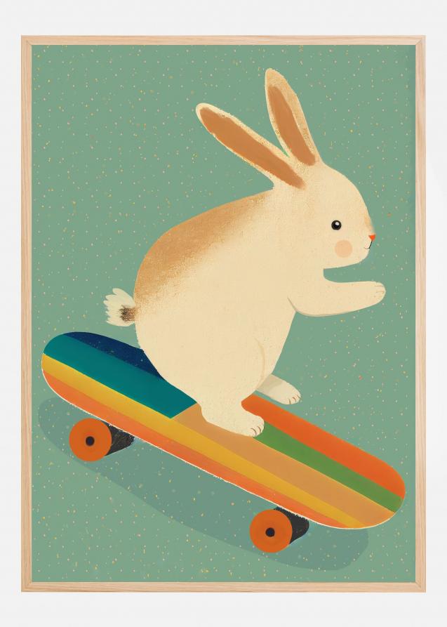 Bildverkstad Bunny On Skateboard Poster