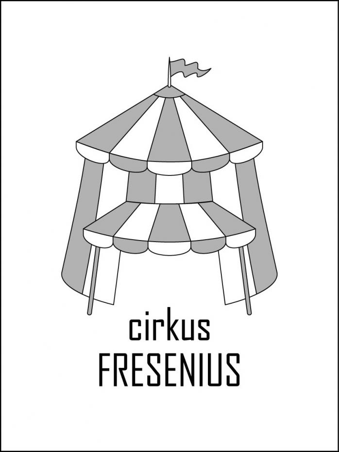 Personlig poster Circus Family Grey