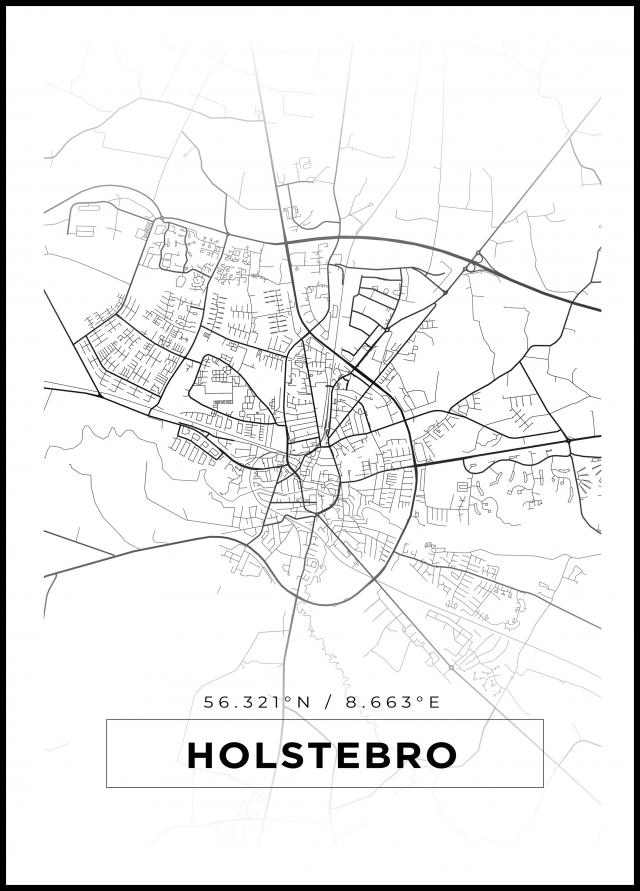 Bildverkstad Map - Holstebro - White Poster