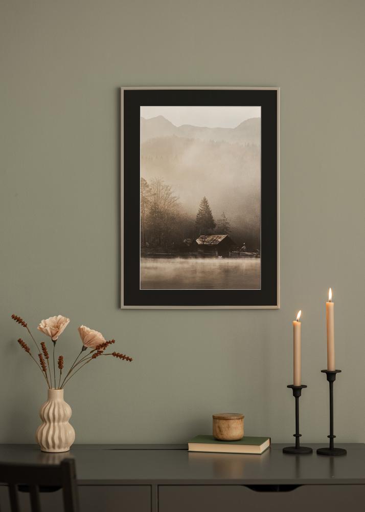 Ram med passepartou Frame New Lifestyle Earth Grey 50x70 cm - Picture Mount Black 40x60 cm