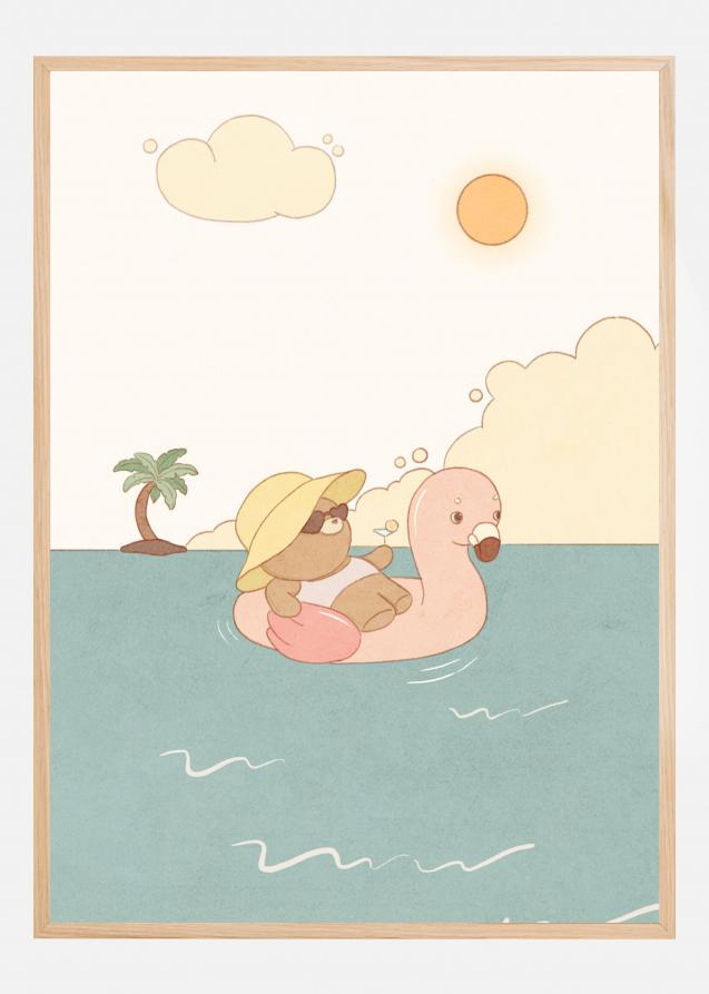 Bildverkstad Bear On Summer Beach Poster