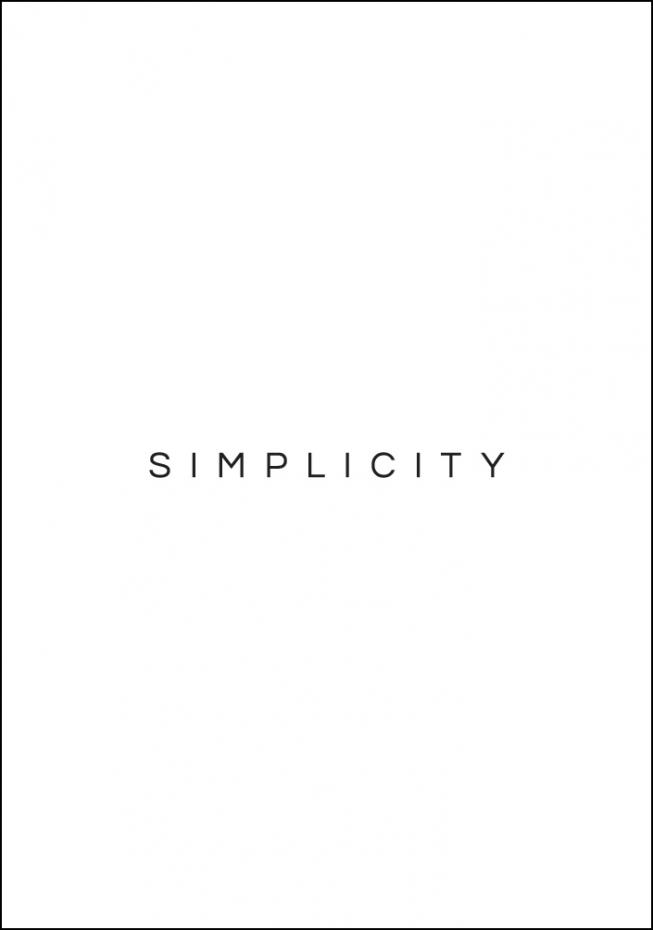 Bildverkstad Simplicity Poster