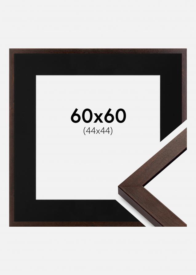 Ram med passepartou Frame Selection Walnut 60x60 cm - Picture Mount Black 45x45 cm