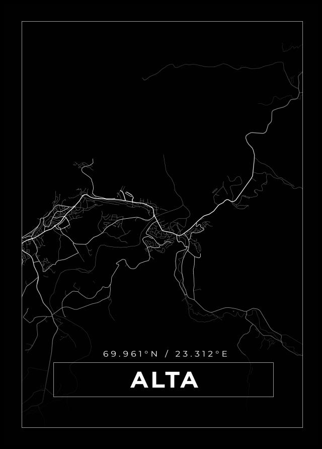 Bildverkstad Map - Alta - Black Poster