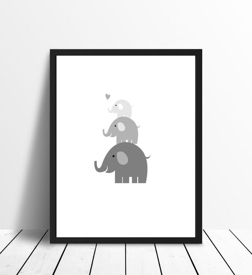 Bildverkstad Elephant Triss - Dim grey Poster