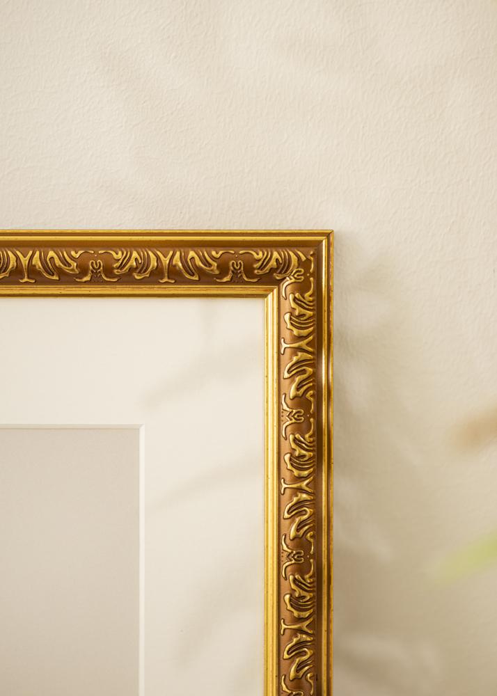 BGA Frame Swirl Acrylic Glass Gold 70x100 cm