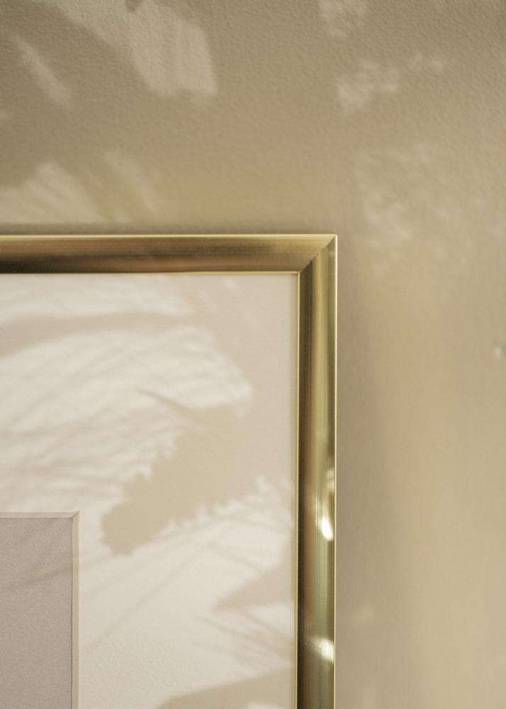 Ram med passepartou Frame Poster Frame Aluminium Gold 70x100 cm - Picture Mount White 59.4x84 cm
