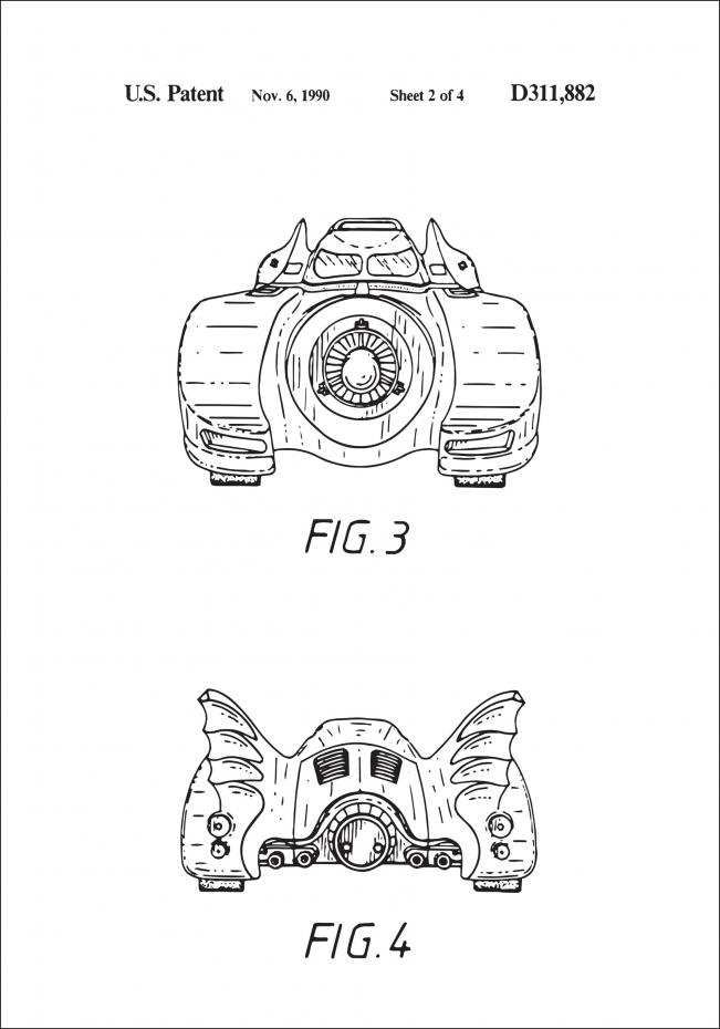 Bildverkstad Patent drawing - Batman - Batmobile 1990 II Poster