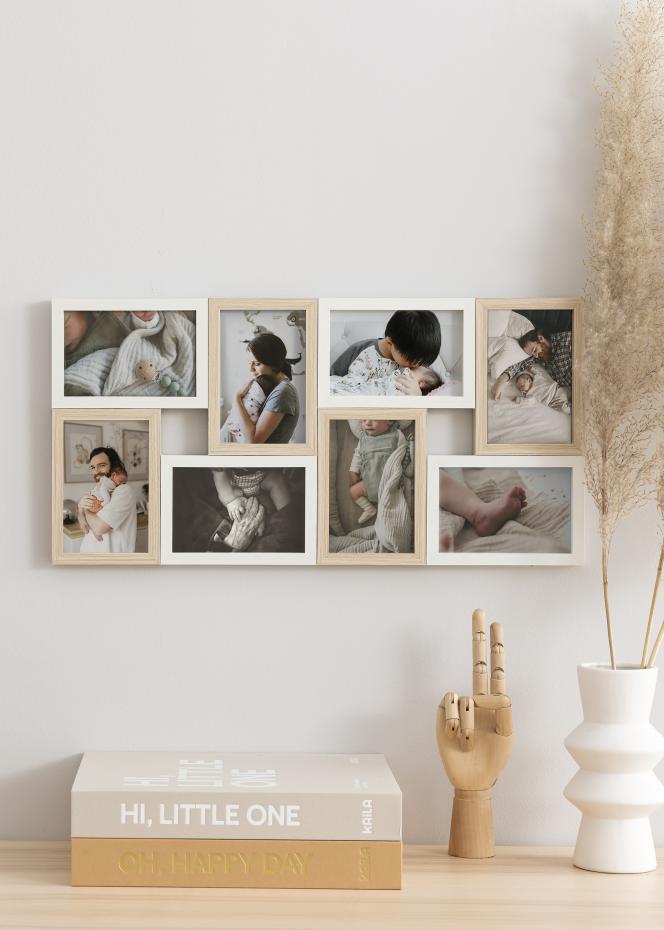 Walther Modern Living Collage Frame White/Oak II - 8 Pictures