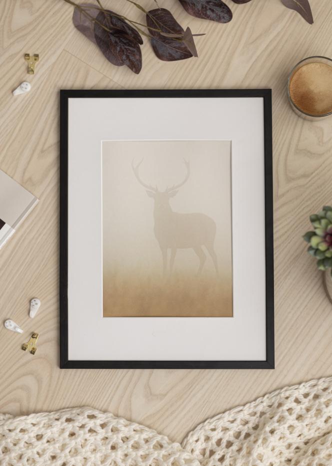 Ram med passepartou Frame Galant Black 20x25 cm - Picture Mount White 5x7 inches