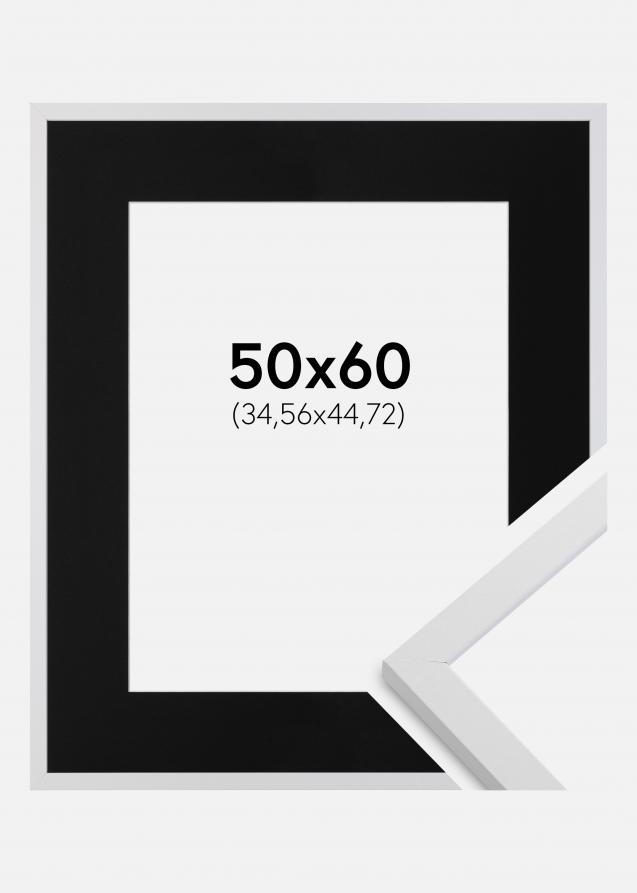Ram med passepartou Frame Trendy White 50x60 cm - Picture Mount Black 14x18 inches